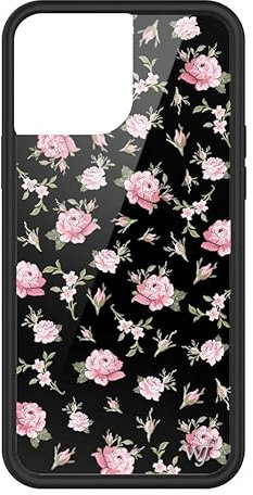 Wildflower Cases - Black & Pink Floral iPhone 13 Pro Max Hülle
