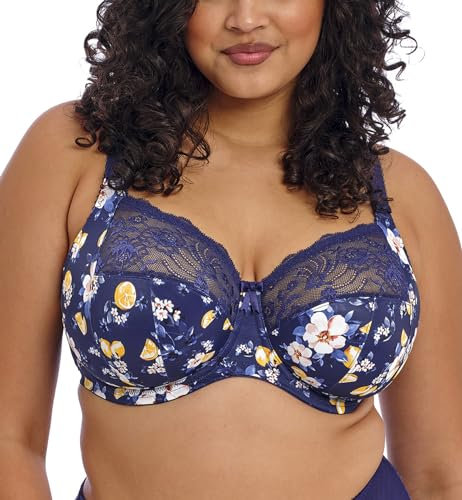 Elomi Women's Morgan Banded Underwire Stretch Lace Bra Full Coverage, Opaque, Sicilia, 38GG