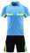 Freebily Men's Soccer Referee Uniform Short Sleeves Pro Referee Jersey with Shorts Set Training Football Clothes Blue 3XL