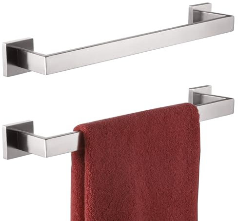 KOKOSIRI Handtuchhalter, 40,6 cm, Badezimmer, Küche, Handtuchhalter, Wandmontage, SUS304 Edelstahl, 2 Stück, gebürstetes Nickel, B4003BR-L16-P2