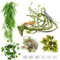 QUOZUO Reptiles Lagartija Decoración del hábitat, Plantas Reptiles terrario vides trepadoras Hojas, camaleón terrario decoración