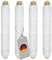ECENCE 4er Set Blumendraht verzinkt, 0,65mm Basteldraht, Wickeldraht lose auf Holzwickel zur Befestigung von Blumen und Pflanzen, Bindedraht 35m Farbe Weiss