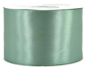 Satinband 50mm x 25m Rolle - FARBAUSWAHL in 3/6/12/18/25/38/50/75/100mm - farbecht & waschbar - Schleifenband für Hochzeit - Geschenkband zum Verpacken Dekorieren Basteln - Eukalyptus 509