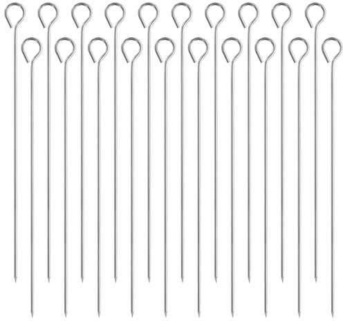 7.9 Metal Kebab Skewers, 20pcs Chicken BBQ Skewer Stainless Steel Kebab Sticks Reusable Small Barbecue Grill Stick for Oven Party
