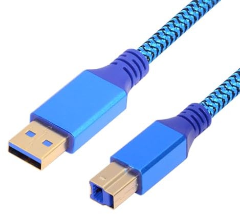 cablecc Cable alargador USB 3.0 tipo A macho a USB 3.0 tipo B macho de 5 Gbps para disco, cámara SSD y datos, color azul, 60 cm