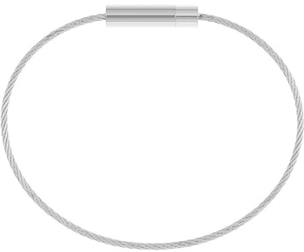 Made by Nami Men's Wire Rope Bracelet Silver with Screw Clasp Jewellery Men, 20 centimeters, Stainless Steel