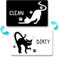 Funny Dishwasher Magnet Clean Dirty Sign Cute Cartoon Black Cat Magnets Universal Double Sided Refrigerator Magnet Flip with Magnetic Plate Indicator Sign for Kitchen Home Decor