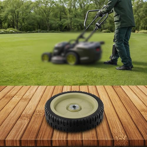 Rueda para cortacésped, 19,5 cm de diámetro, para operaciones eficientes de cortacésped de empuje manual, rueda de goma para cortacésped
