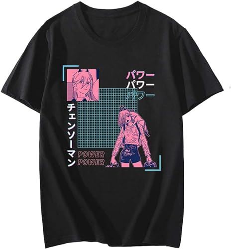 Chainsaw Man Fashion Japanese T Shirt Men 100% Cotton T-Shirt Short Sleeve Manga Gattsu Tee Slim Fit Clothing Merch Gift Size L Black