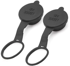 Partuto 2pcs Black Car Cigarette Lighter Socket Cover Cap 12V Outlet Lid Replacement
