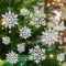 36 Stück Christbaumschmuck Schneeflocken Deko, Weihnachtsbaum Deko, Weihnachts Winterdeko Schneeflocken Anhänger Glitzer Weiß Weihnachtsbaumschmuck Weihnachten Deko Baumschmuck Christmas Decorations