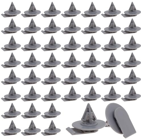 IUSOT 50 Stück Radzierblenden-Radlauf-Clips, grauer Kunststoffhalter, Radlaufkappen-Clips und Radlauf-Zierleisten-Clips aus Kunststoff für Mini One COOPER R50 R52 R53 R55 R56