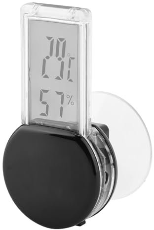 Hygromètre Thermomètre humidité Température Moniteur étanche électronique pour Reptile Animal Terrarium Réservoir (Noir)