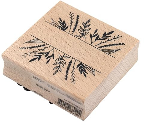 Artoz Stempel – Holzstempel – „Deko für Text“ – 60 x 60 mm – Motivstempel zum Kartenbasteln für Einladungen, Geburtstag, Grüße