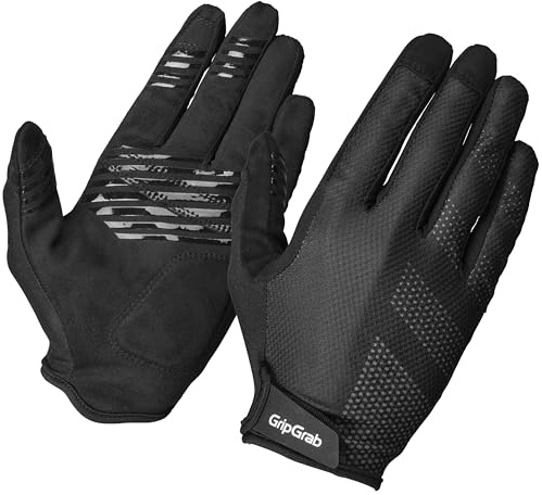 GripGrab Ride Lite Sommer MTB Gravel Handschuhe Langfinger Gepolstert | Vollfinger Fahrradhandschuhe für Mountainbike & Gravel - Polsterung auf der Handfläche - Klettverschluss - Touchscreen