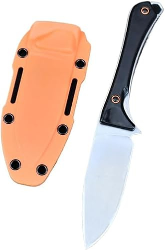 Amacigana 7,68 Messer feststehende Klinge – aus S90V-Stahl – Griff aus Nylon-Fiberglas, Bushcraft & Camping (Schwarz)