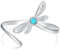 Qings Libelle Ring für Frauen Sterling Silber 925 Tier Offener Verstellbarer Ring
