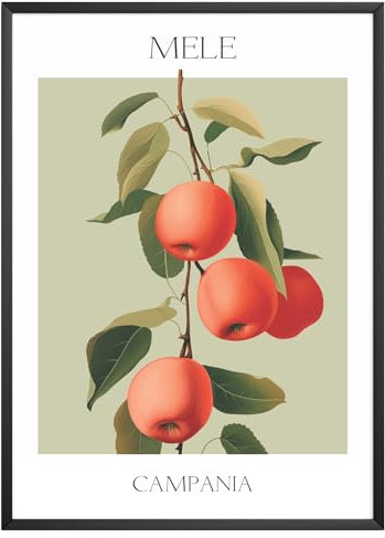 MJ-GRAPHICS® Poster Apfel Bilder Obst Kunstdruck für Küche, Früchte Bild Mele A1 Küchenbilder, Wandbilder Wohnzimmer, Bauernhof Gartendekoration Esszimmer - ohne Rahmen