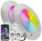 LED ATOMANT Lote de 2 Focos de Piscina LED 12W RGB impermeable IP68 Sumergible, Cable 2m, Acero Inoxidable con Transformador AC 220V/12V DC y Mando a distancia Control Remoto, APP Bluetooth