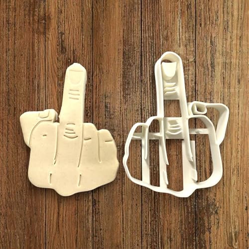 ELACE Ausstechform für Kekse, Mittelfinger – Keksausstecher für Kinder, für Kekse, Kuchen, ideal als Geschenk, für Kinder, Maße: 10 x 8 x 1,5 cm