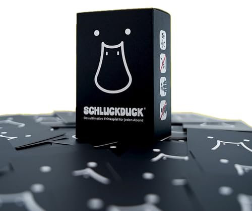 Trinkspiel SchluckDuck – 110 wasserfeste Karten für maximale Abende | Innovatives Partyspiel & Kartenspiel für WG, Festival & Geburtstag | Nachhaltig produziert, ab 16+ | Chaos & Spaß garantiert