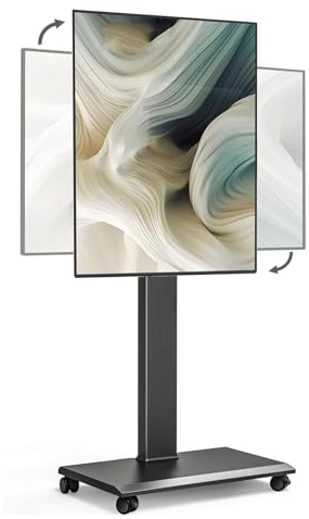 Carrello TV Mobile Staffa Con Ruote - Supporto TV Girevole Per Schermi Da 32-55 Pollici, Supporto Universale Per TV Da Pavimento Per Sala Conferenze