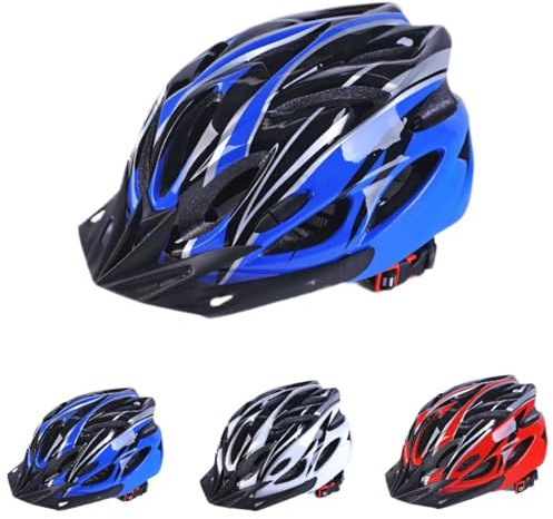 Casco de Bicicleta para niños, Ajustable, para niños de 5 a 15 años Multifuncional para Patinaje y Ciclismo 50-59 cm (Azul-Negro-M)
