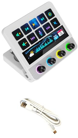 Qsvbeeqj N4PRO Visual Keyboard Featuring Rotary Knob for Sound Control and Brightness Setting Fully Customizable Keys Comfort Ergonomic Keypad