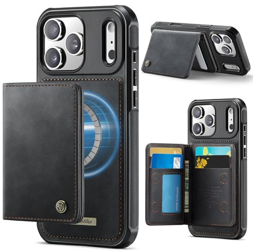 iEWFEN Wallet for iPhone 17 Pro Case with MagSafe, RFID Blocking 2 in 1 Detachable Magnetic Leather Cover with Card Slot Holder for Men Women (Black)