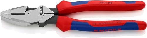 KNIPEX Kraft-Kombizange Lineman's Pliers amerikanisches Modell mit Comfort-Griffen schwarz atramentiert 240 mm, 09 02 240