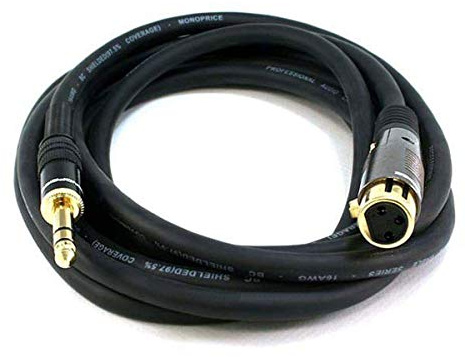 Monoprice Premier Series XLR auf 6,35 mm TRS-Kabel, 3,05 m F/M, 16 AWG, vergoldeter Stecker