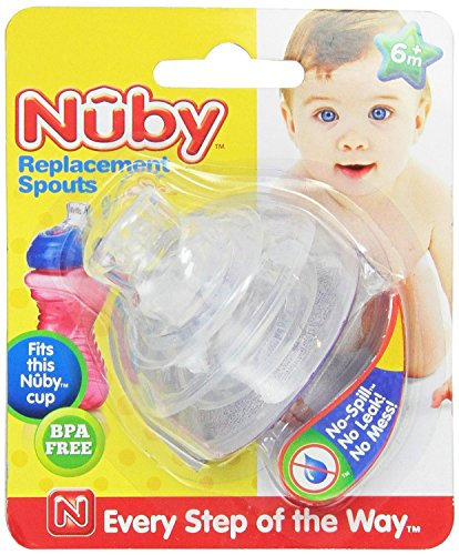 Nuby (5 Packungen) 10 zählen Super Auslauf kein überschwappen Ersatz Ausgüsse, klar