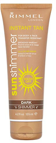 Rimmel Sunshimmer Instant Wash Off Fake Tan For Face And Body 125ml-Dark Shimmer by Rimmel