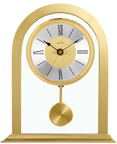 Reloj de mesa Colney de Acctim (modelo 36938), de metal y cristal, color dorado