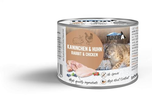 Tundra Katzenfutter Wildkaninchen & Huhn, Nassfutter - Getreidefrei (6 x 200 g)