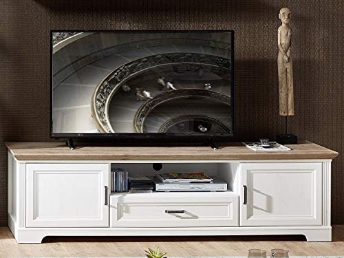 möbelando TV-Lowboard Sideboard HiFi Element Fernsehtisch Unterschrank Rack Jillana II Pinie hell/Artisan Eiche