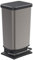Rotho Paso, Cubo de basura de 40 litros con tapa, Plástico PP sin BPA, hexágono de plata, 40l 35.3 x 29.5 x 67.6 cm