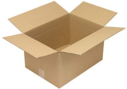 Wellpapp-Faltkarton 1-wellig, 430x310x250mm, A3, Qual. 1.3C, braun, Fefco 0201, Höhenrillung 190mm, 25 Stück