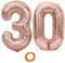 40 Zoll Luftballons Zahl 30 Rose Gold, Nummer 30 Luftballon Rosegold frau Luftballons 30. Geburtstag deko frauen Folienballon 30 Rose Gold 30 Ballons Große, Riese Heliumfolie Ballon 30 (number 30)