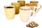 MamboCat Yellow 6-er Kaffee-Becher-Set gelb I Steingut-Tasse groß mit Strudel-Dekor - in tollen Gelbtönen I große Jumbo-Tee-Tasse - Tea & Coffee Mug I 300 ml Kaffee-Tassen-Set groß 6 Stück