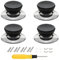 4 Pcs Pot Lid Knobs, Universal Pan Lid Cover Knob Replacement, Heat Resistant Kitchen Cookware Knob Handle, Bakelite Circular Handgrip Knobs for Casserole Kettle Glass Pot Pan Saucepan