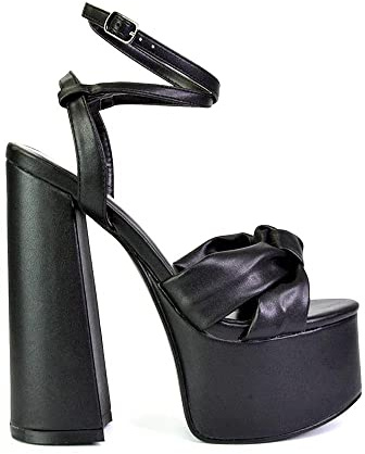 Womens Strappy Ankle Strap Sandals Ladies Block High Platform Heels Open Toe Shoes 3 4 5 6 7 8