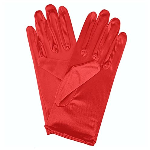 1 Pair Short Satin Gloves Women's Gown Gloves Vintage Opera Wedding Banquet Dress Glove for Party Dance