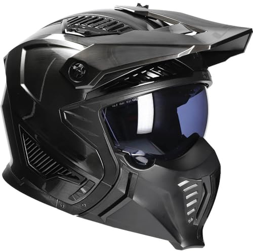 LS2 Motorcycle Helmet OF606 DRIFTER JEANS TITANIUM - Open Faced With Removable Mask - Small (55-56cm)
