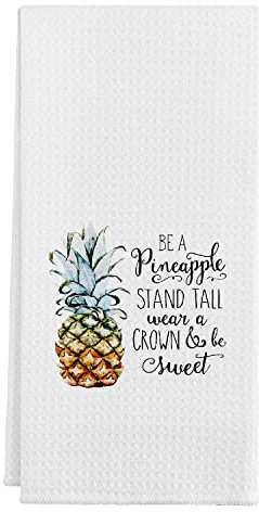 Inspirierendes Zitat Be A Pineapple Küchentücher, Baumwolle, modern, 61x40 cm, Geschirrtücher, Geschirrtuch, Mehlsack, Handtuch für Bauernhaus, Geschenke für Ananas-Liebhaber, Mädchen und Frauen