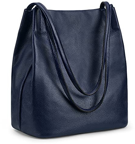 Kattee Damen Handtaschen und Tragetaschen aus weichem Echtleder Schultertasche mit magnetischem Druckknopfverschluss oben Mittel