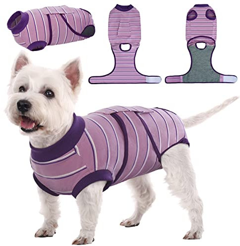 Kuoser Atmungsaktive Anti-Wundlecken Anzug für Hunde & Katzen - Nach Operation, Kastration oder als E-Halsband Alternative - Rüde oder Hündin