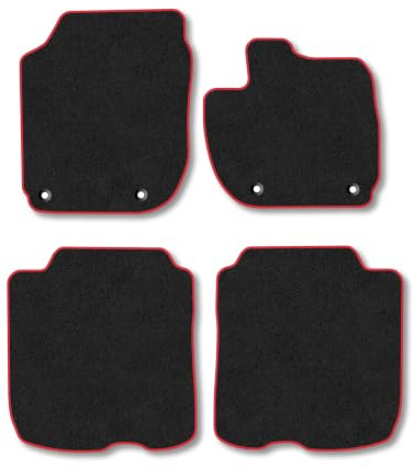 Honda HR-V (2015-2021) Carpet Car Mats | Red Edge Trim Tailored Fit Floor Mats Full Coverage Protection Accessories Easy Clean Anti Slip Made in the UK