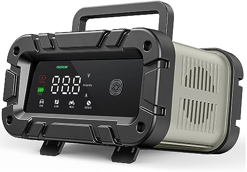 Chargeur de Batterie Intelligent 12V 6A,Chargeur Intelligent Batterie avec Automatique Réparation Fonction et Écran LCD,Chargeur de Batterie Voiture pour Voiture Moto Camion, AGM, Gel, SLA(2-100AH)