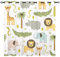 YUANZU Tier Vorhänge Krokodil Löwe Elefant Giraffe Ösen Gardinen mit Blickdichte Thermo Vorhang Kälteschutz Blackout Curtain Kinderzimmer Schlafzimmer Verdunkelung Fenster, 2 Stück, H 260 x B 140 cm